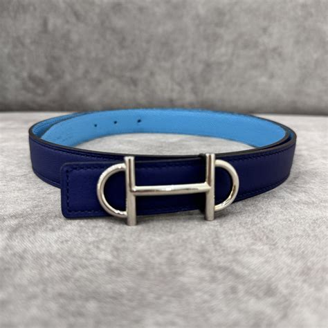 New Hermes Gamma Belt Buckle & Reversible Leather Strap .